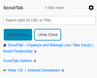 ScoutTab export URLs to TXT file feature